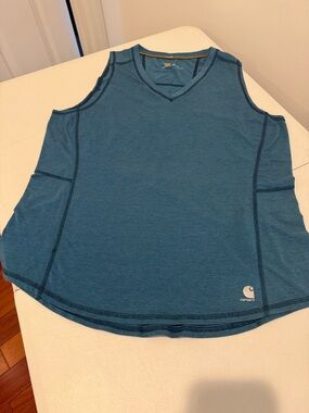 Carhartt Women's Blue V-Neck FORCE Tank Sporty Outdoor Large